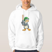 Pinguïn bij honkbal met honkbalknuppel en helm hoodie (Voorkant)