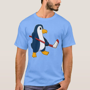Pinguïn bij ijshockey met ijshockeystick 2 t-shirt