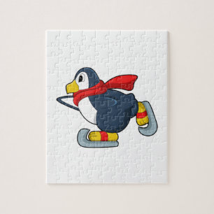 Pinguïn bij ijsschaatsen met ijsscheuren.PNG Legpuzzel