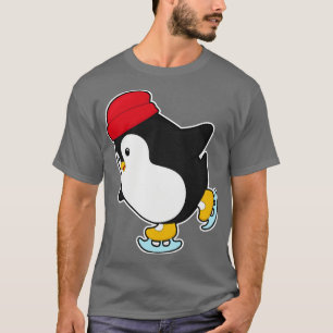 Pinguïn bij ijsschaatsen met Pet T-shirt