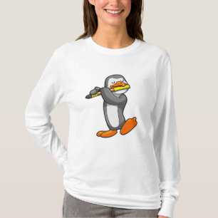 Pinguïn bij Muziek met Flute T-shirt