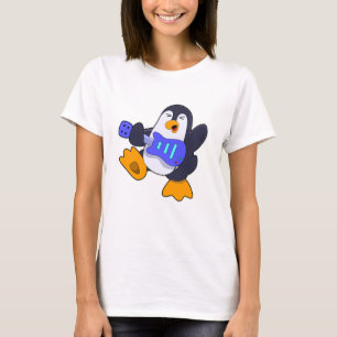 Pinguïn bij Muziek met Guitar T-shirt