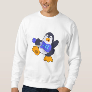 Pinguïn bij Muziek met Guitar Trui
