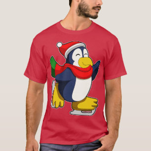 Pinguïn bij schaatsen met Ice schaatsen 5 T-shirt