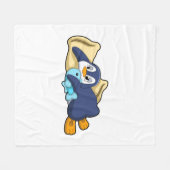 Pinguïn bij slapen met piloot fleece deken (Voorkant (Horizontaal))