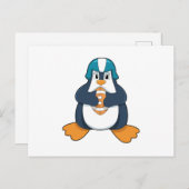 Pinguïn bij voetbal sporten briefkaart (Voorkant / Achterkant)