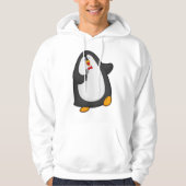 Pinguïn bij Zingen met microfoon en Stropdas Hoodie (Voorkant)