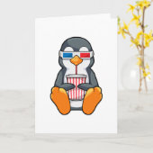 Pinguïn bioscoop bril drinkbeker kaart (Gele Bloem)