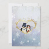 Pinguïn bruid en bruidegom bruiloft uitnodiging (Achterkant)