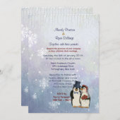 Pinguïn bruid en bruidegom bruiloft uitnodiging (Voorkant / Achterkant)