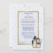 Pinguïn bruid en bruidegom bruiloft uitnodiging (Voorkant)
