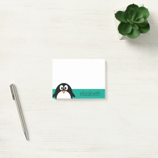 pinguïn cartoon smaragd en zwart post-it® notes (Kantoor)
