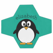 pinguïn cartoon smaragd en zwart voetbal (Enkel)