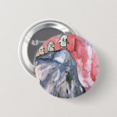pinguïn cliff-duif ronde button 5,7 cm (Voorkant /achterkant)