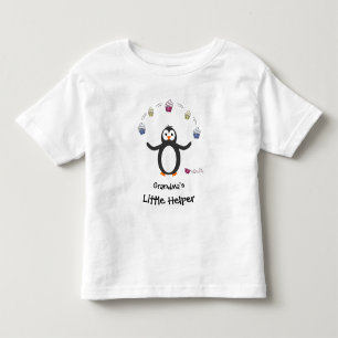 Pinguïn die cupcakes met weinig helper jongleren kinder shirts