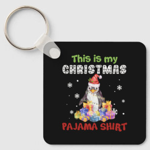 Pinguïn Dit Is Mijn Kerst Pyjama Shirt Sleutelhanger