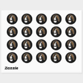 Pinguïn draagt een kalkoenkostuum. ronde sticker (Vel)