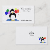 Pinguïn en ballonnen visitekaartje (Voorkant / Achterkant)