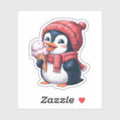 Pinguïn en Ice Cream Sticker (Vel)