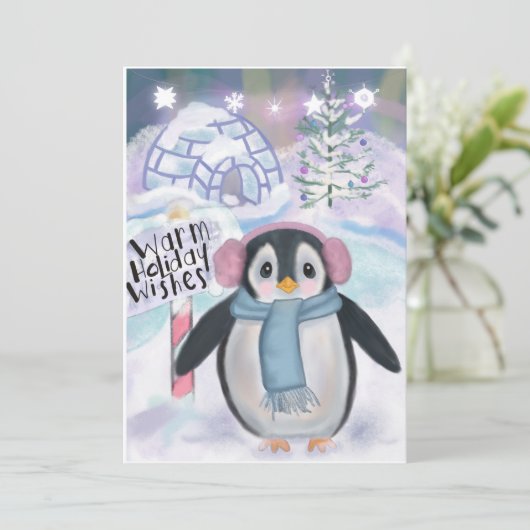 Pinguïn en Igloo Noorderlicht Scène (Staand voorkant)