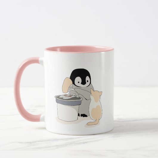 Pinguïn en kat mok (Links)