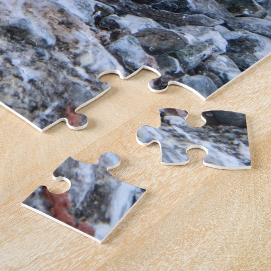 Pinguïn en kippen nesten op ijs legpuzzel (Zijkant)