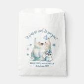 Pinguïn en Polar Beer Winterverjaardag Bedankzakje (Voorkant)