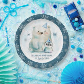 Pinguïn en Polar Beer Winterverjaardag Papieren Bordje (Feest)