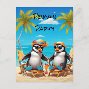 Pinguïn Feestje Briefkaart
