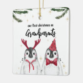 Pinguin First Kerstmis Foto van grootouders terug Keramisch Ornament (Links)