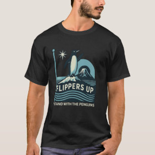 Pinguïn Flippers Omhoog Ik Sta Met De Pinguïns Gra T-shirt