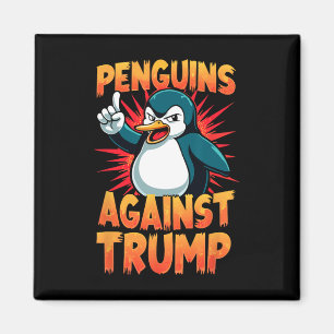 Pinguïn Flippers Up Weerstaan Grappige Pinguïns Te Magneet