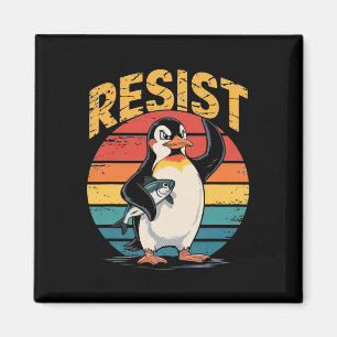 Pinguïn Flippers Up Weerstaan Grappige Pinguïns Te Magneet