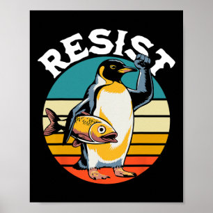Pinguïn Flippers Up Weerstaan Grappige Pinguïns Te Poster