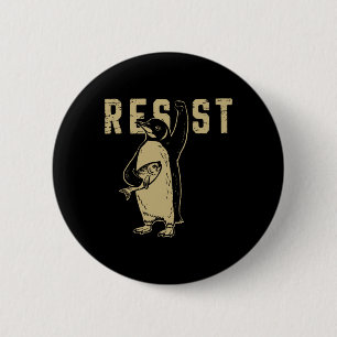 Pinguïn Flippers Up Weerstaan Grappige Pinguïns Te Ronde Button 5,7 Cm
