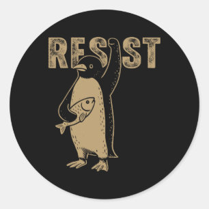 Pinguïn Flippers Up Weerstaan Grappige Pinguïns Te Ronde Sticker
