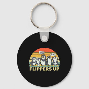 Pinguïn Flippers Up Weerstaan Grappige Pinguïns Te Sleutelhanger