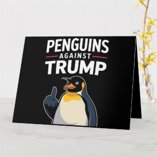 Pinguïn Flippers Up Weerstaan Pinguïns Tegen Trump Kaart