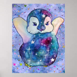 Pinguïn genaamd Button Poster