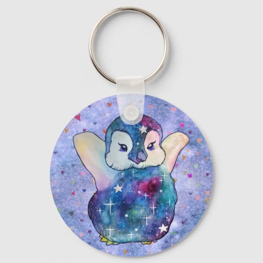 Pinguïn genaamd Button Sleutelhanger (Voorkant)