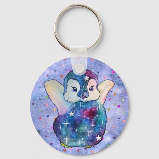 Pinguïn genaamd Button Sleutelhanger (Voorkant)