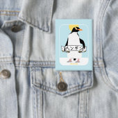 Pinguïn geschreven in het Japans Button (Insitu)