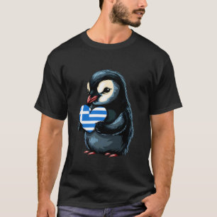 Pinguïn Grieks Trots Hart Griekse Wortels Hellenis T-shirt