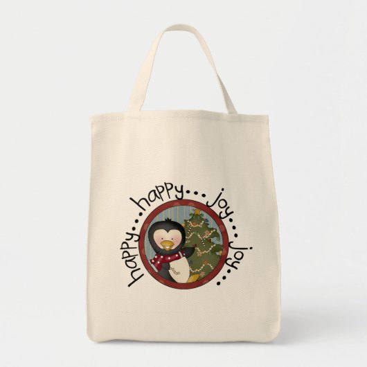 Pinguïn Happy Joy Kerstvakantie Tote Bag (Voorkant)