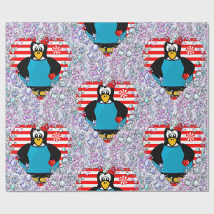Pinguïn harten van Valentijnsdag Cadeaupapier