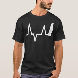 pinguïn hartslag grappige zwarte schatje t-shirt