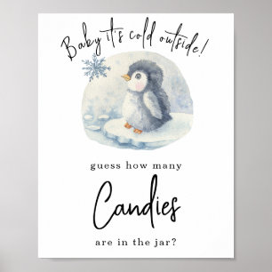 Pinguïn - Hoeveel snoepjes Poster