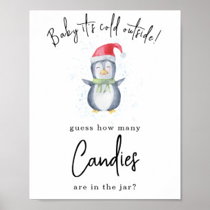 Pinguïn - Hoeveel snoepjes Poster