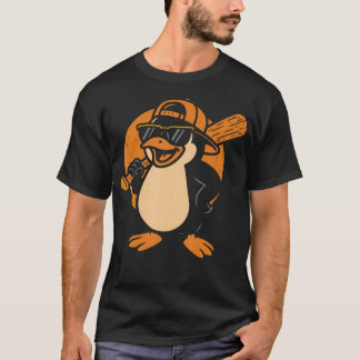 Pinguïn Honkbal Panda Speelt Honkbal T-shirt