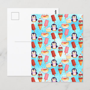 Pinguïn Ice Cream Sweets Briefkaart